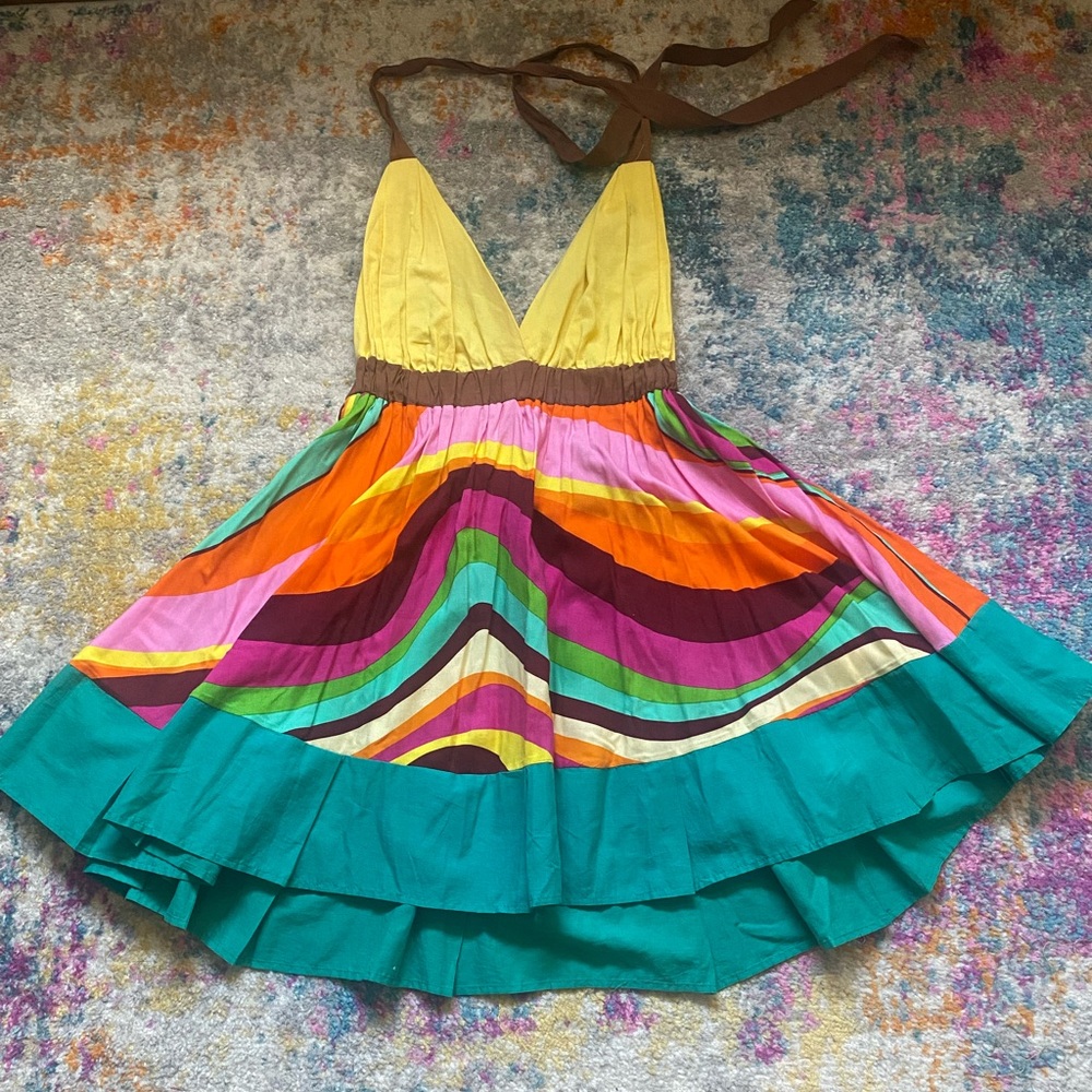 Colorful Dress with Halter Neck